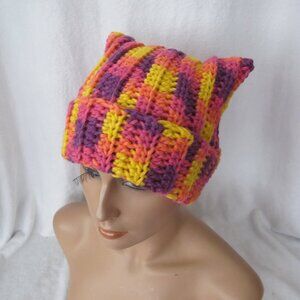 Multicolor Cat Ear Beanie